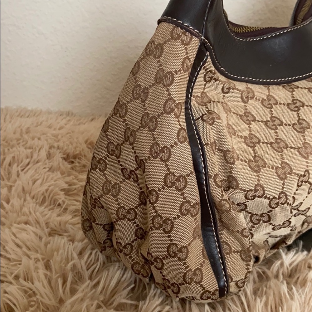 Auth Gucci Brown GG Monogram Abbey D-Ring Hobo Bag - Picture 7 of 16